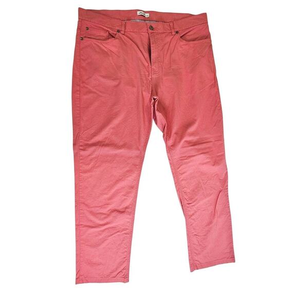 Peter Millar Twill 5-Pocket Soft Touch Ms18B47 Size 38 Pink/Coral - Picture 1 of 8
